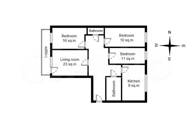 4-к. квартира, 100 м, 2/16 эт. - Фото 0