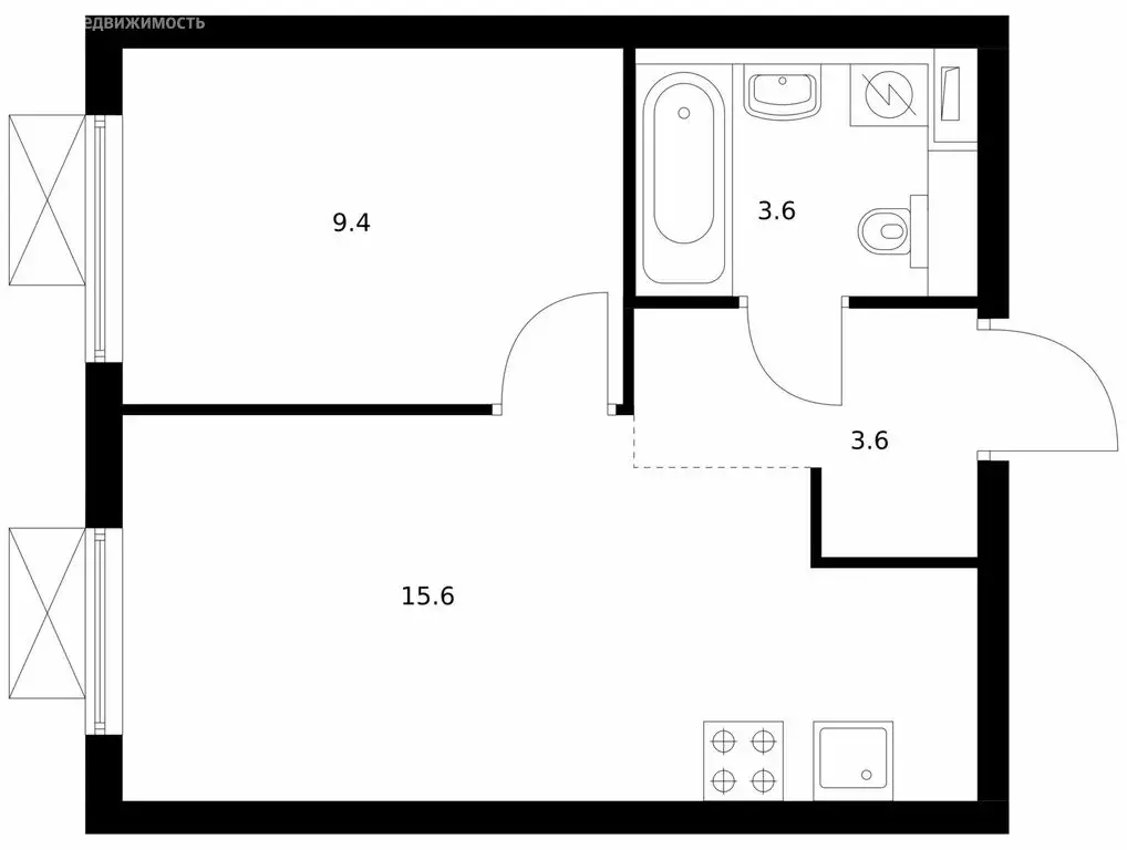 1-комнатная квартира: посёлок городского типа Боброво, ЖК Восточное ... - Фото 1