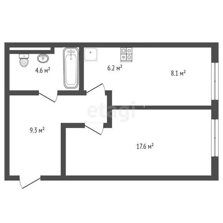 1-комнатная квартира: Тучково, Комсомольская улица, 14с1 (45.8 м) - Фото 0