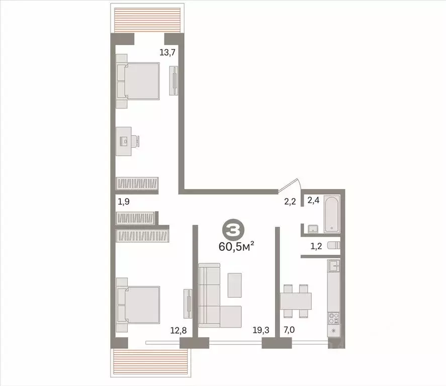 3-к кв. Новосибирская область, Новосибирск ул. Адриена Лежена, 18 ... - Фото 1