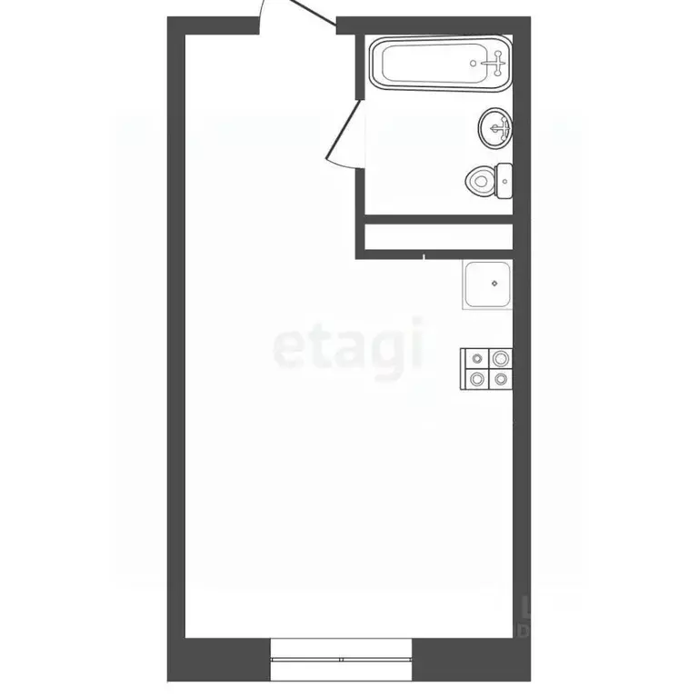 Студия Московская область, Одинцово ул. Маковского, 26 (29.1 м) - Фото 2