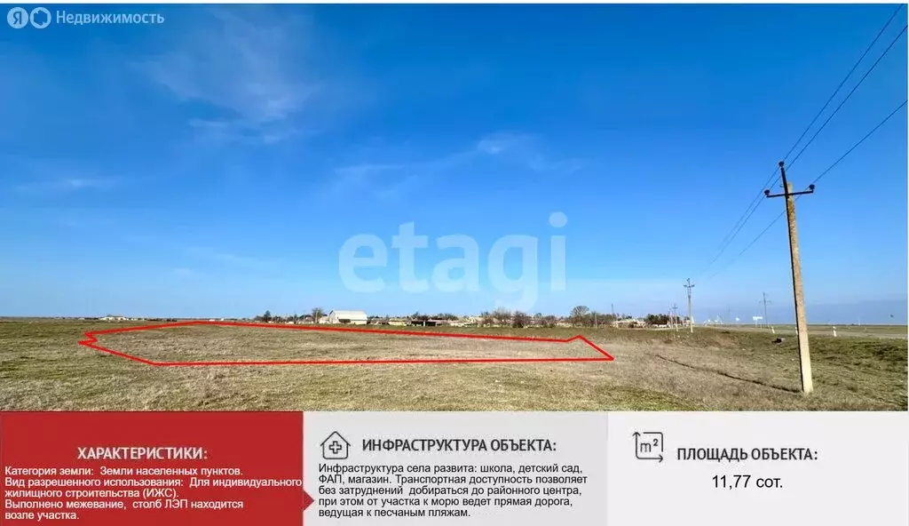 Участок в Славновское сельское поселение, село Котовское (11.77 м) - Фото 1