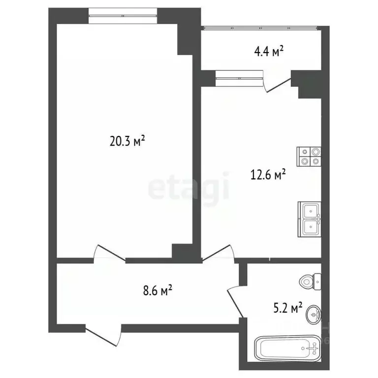1-к кв. Челябинская область, Челябинск ул. 250-летия Челябинска, 44А ... - Фото 2