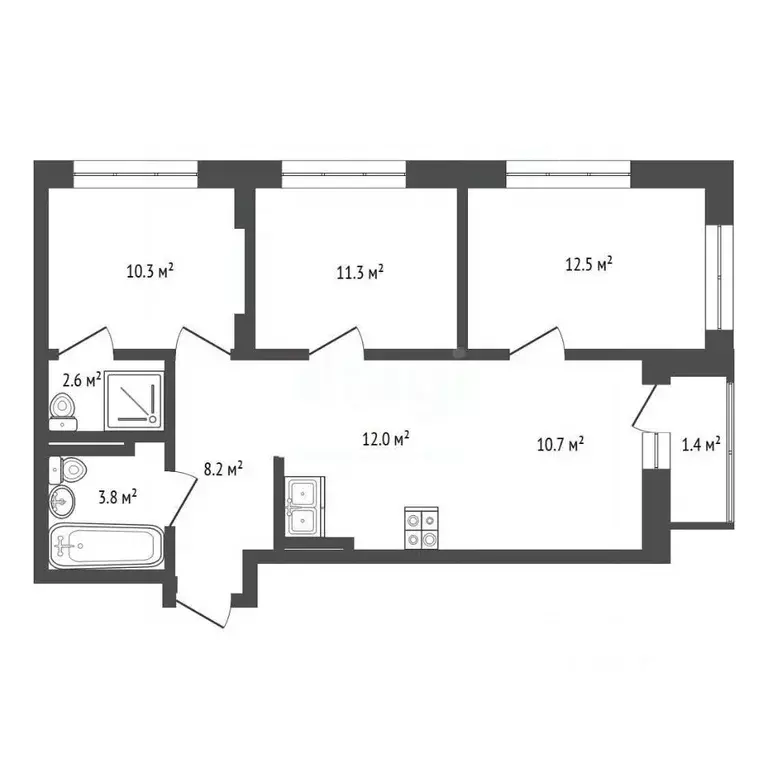 4-к кв. Москва Сосенское поселение, просп. Куприна, 3к6 (71.2 м) - Фото 2
