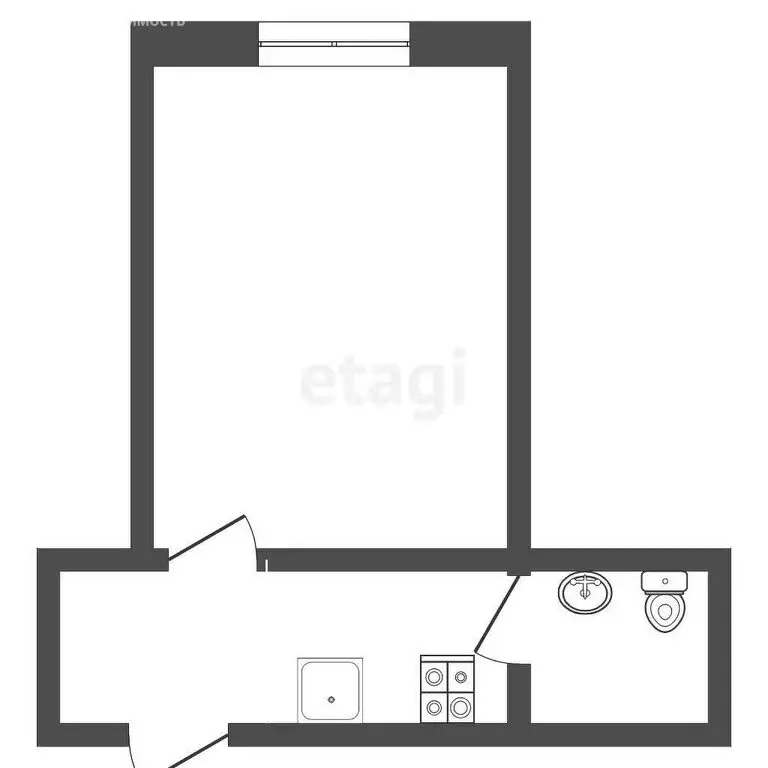 1к в -комнатной квартире (27 м) - Фото 1