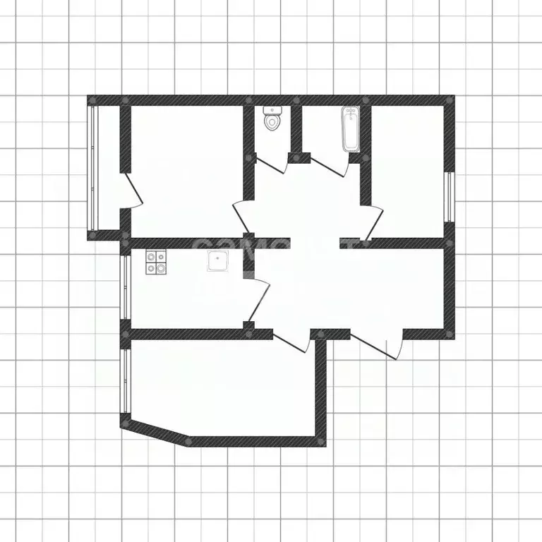 3-к кв. Липецкая область, Липецк ул. Гагарина, 77А (62.2 м) - Фото 2