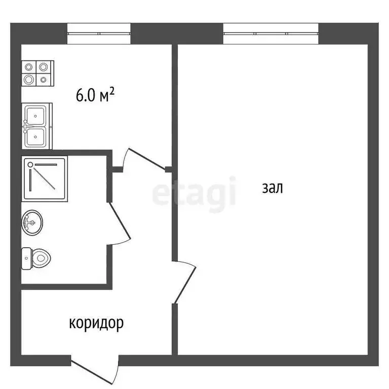 1-комнатная квартира: Балашов, улица Орджоникидзе, 12Б (32.2 м) - Фото 1