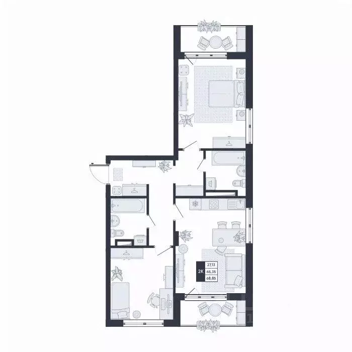 2-к кв. Белгородская область, Старый Оскол Садовые Кварталы мкр,  ... - Фото 1