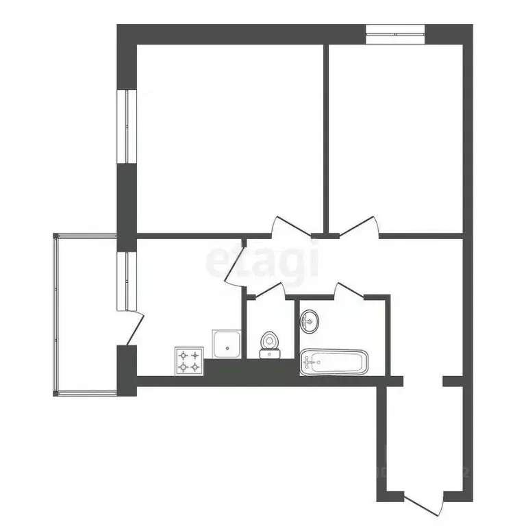 2-к кв. Красноярский край, Красноярск Мичурино жилой комплекс (53.7 м) - Фото 2