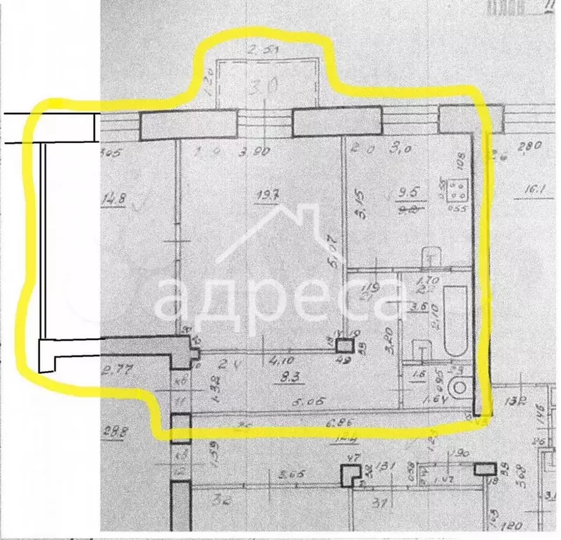 2-к. квартира, 58 м, 3/4 эт. - Фото 0