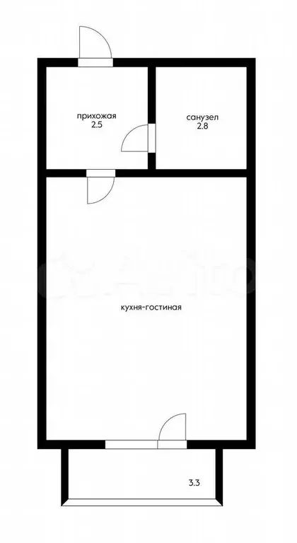 Квартира-студия, 17,6 м, 3/5 эт. - Фото 0