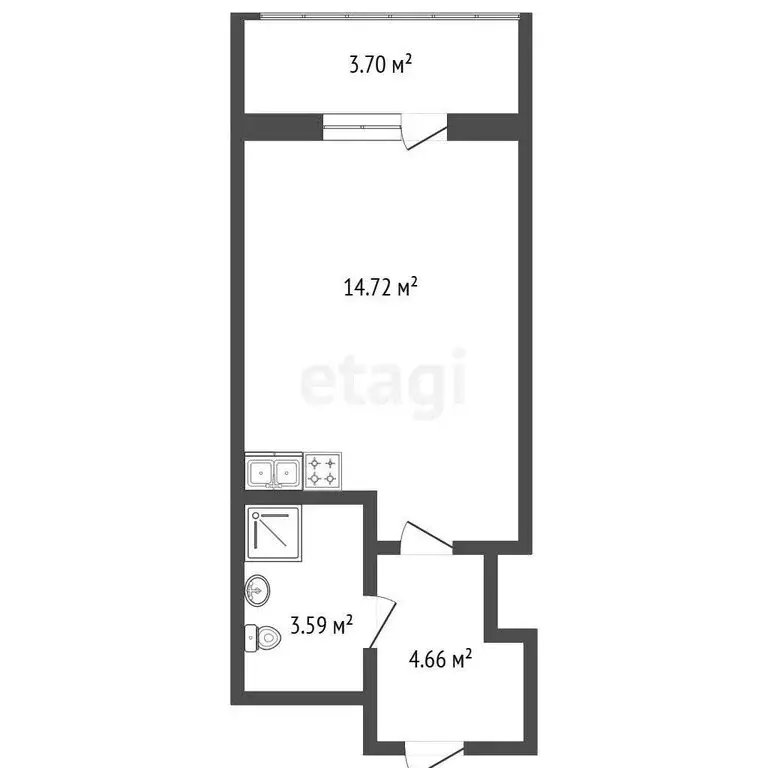 Квартира-студия: Сестрорецк, улица Инструментальщиков, 18 (27 м) - Фото 0