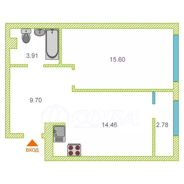 1-комнатная квартира: микрорайон Рощино, улица Александра Федоровича, ... - Фото 1