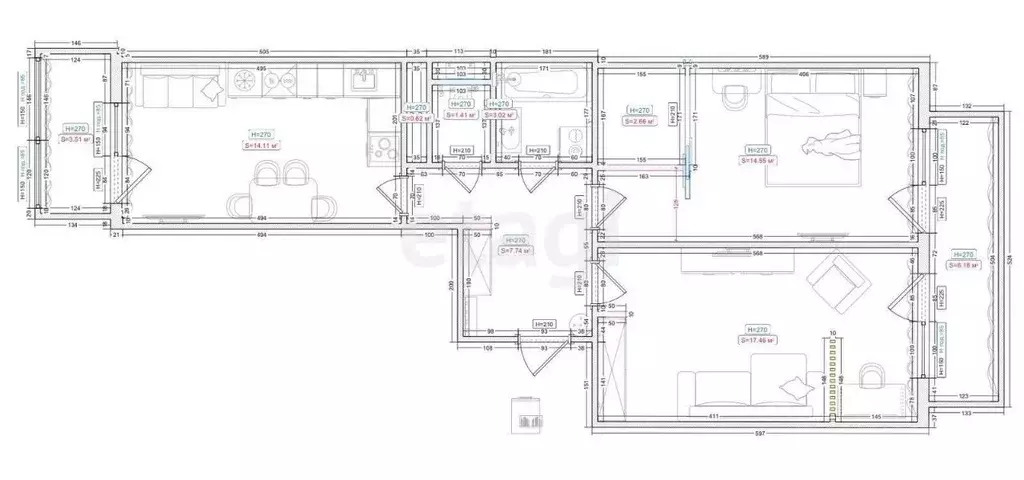 2-к кв. Краснодарский край, Анапа ул. Омелькова, 93 (70.0 м) - Фото 2