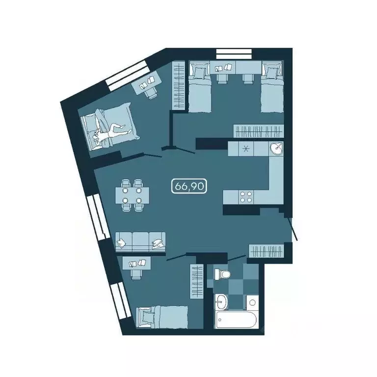 4-к кв. Приморский край, Владивосток ул. Борисенко (66.9 м) - Фото 0