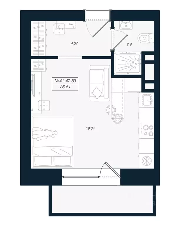 Студия Ленинградская область, Выборгский район, Рощино пгт ул. ... - Фото 2
