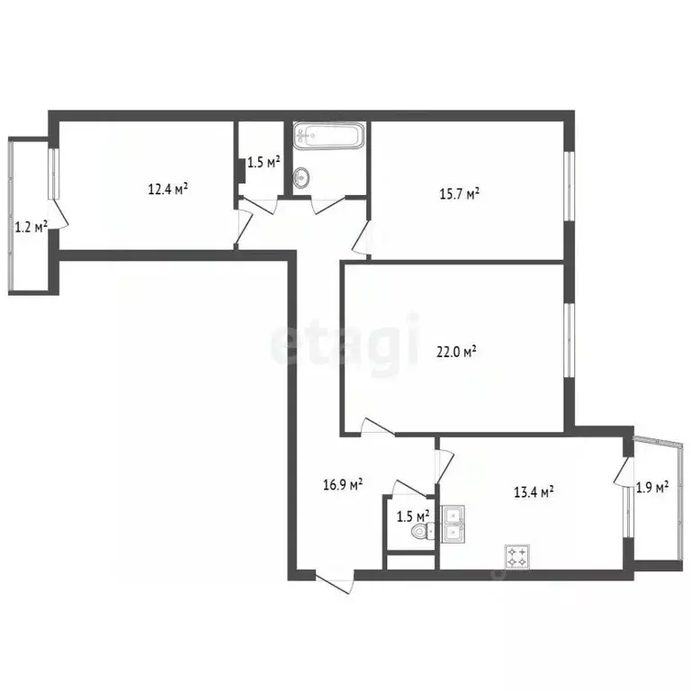 3-к кв. Санкт-Петербург просп. Славы, 51 (85.6 м) - Фото 0