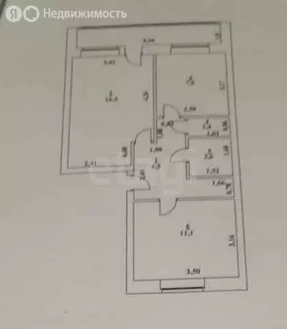 2-комнатная квартира: Петровск, улица Куйбышева, 1 (46 м) - Фото 1