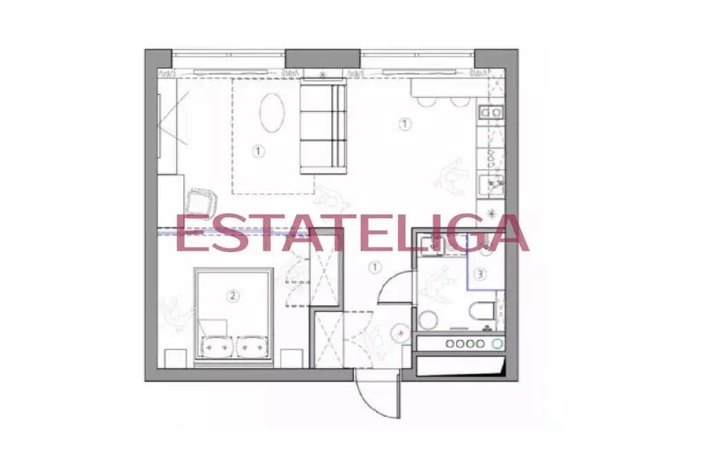 1-к кв. Москва Багратионовский проезд, 5Ак1 (45.0 м) - Фото 2