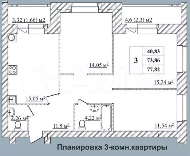 3-к. квартира, 78 м, 2/10 эт. - Фото 0