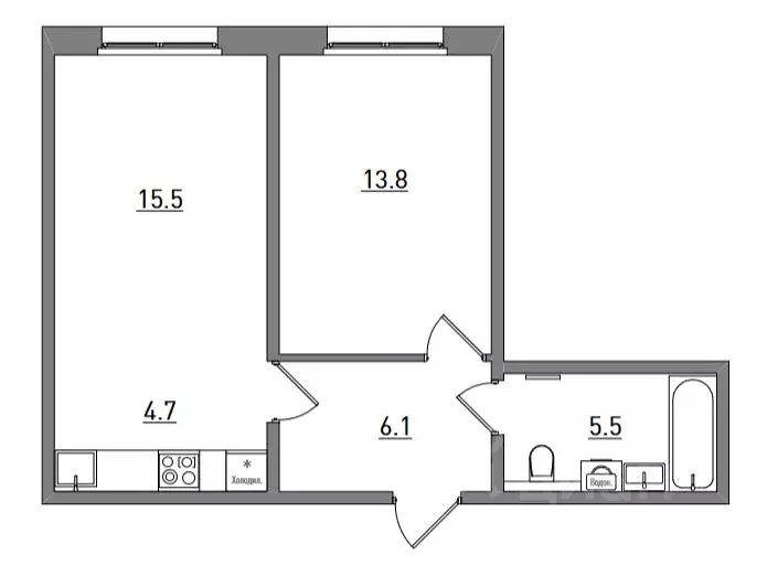 2-к кв. Кировская область, Киров ул. Чистопрудненская, 13А (45.6 м) - Фото 2