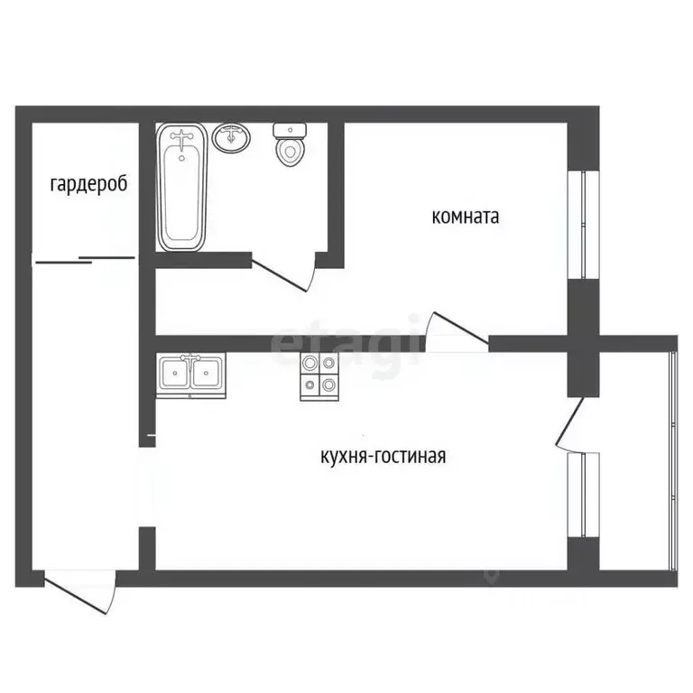 1-к кв. Тюменская область, Тюменский муниципальный округ, д. Дударева ... - Фото 1