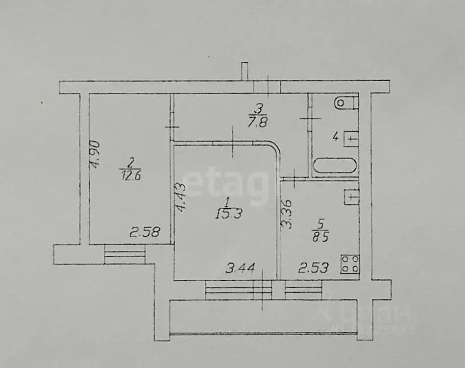 2-к кв. Вологодская область, Вологда Новгородская ул., 7 (48.2 м) - Фото 2