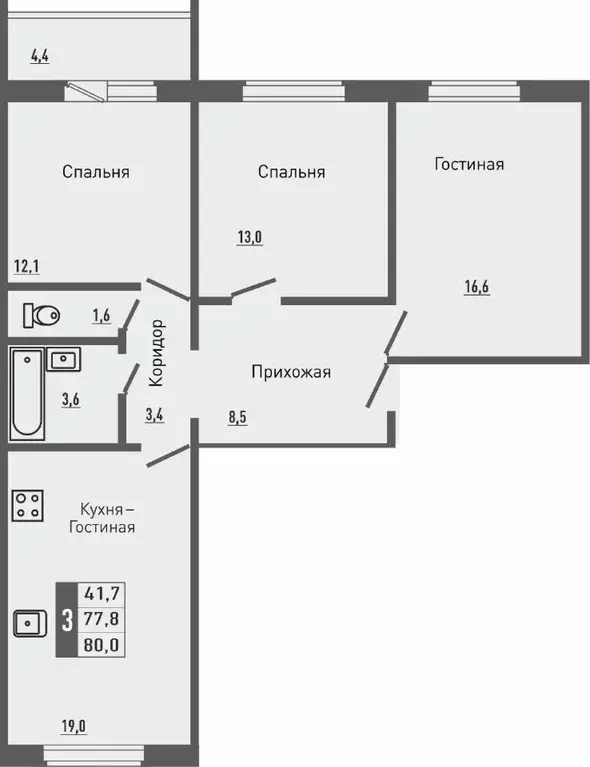 4-к кв. Орловская область, Орловский район, д. Жилина ул. Садовая, 2к2 ... - Фото 0