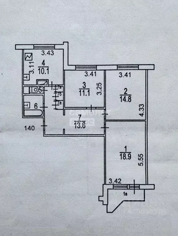 3-к кв. Москва ул. 800-летия Москвы, 32 (75.2 м) - Фото 2