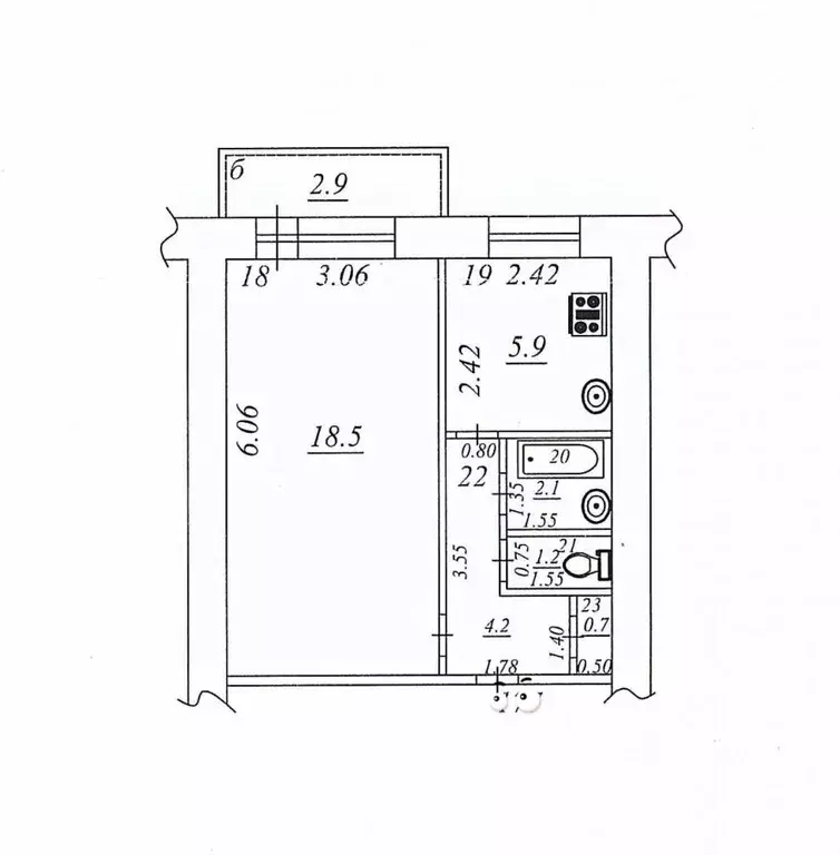 1-к кв. Самарская область, Самара Ново-Садовая ул., 157 (33.0 м) - Фото 2