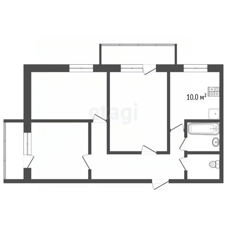 3-к кв. Москва Муравская ул., 42к2 (77.3 м) - Фото 2