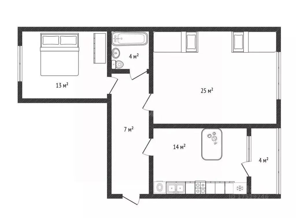 2-к кв. Краснодарский край, Абинск Комсомольский просп., 139 (63.4 м) - Фото 2