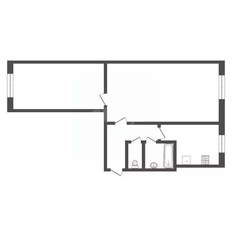 2-к кв. Тульская область, Тула ул. Седова, 49 (48.5 м) - Фото 2