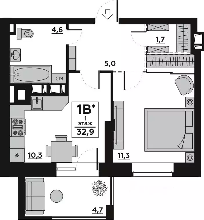 1-к кв. Волгоградская область, Волгоград пос. Ангарский, ул. ... - Фото 1