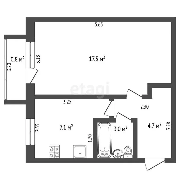 1-комнатная квартира: Стерлитамак, проспект Октября, 23 (32.3 м) - Фото 1