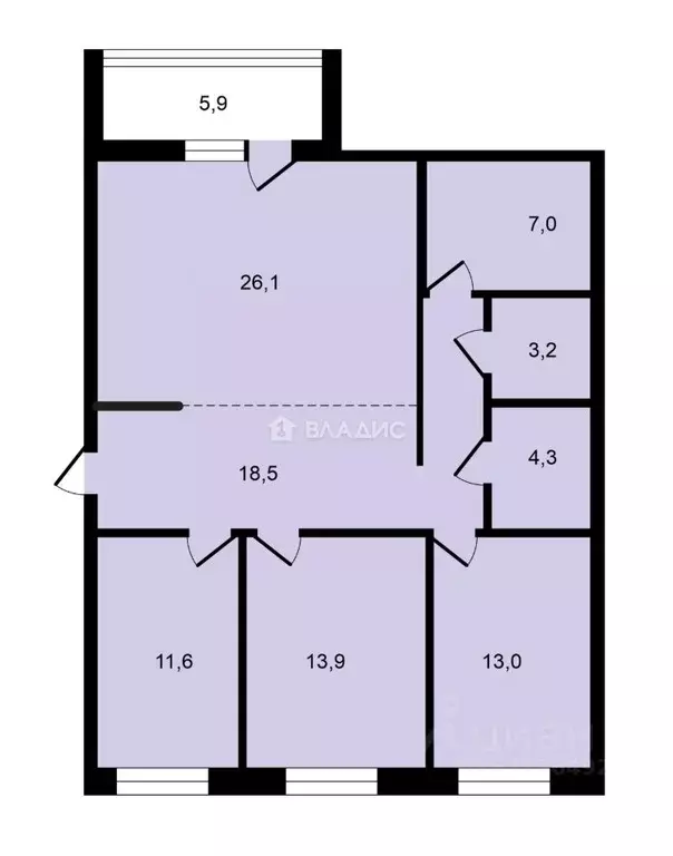 3-к кв. Санкт-Петербург Пионерская ул., 32 (98.0 м) - Фото 1
