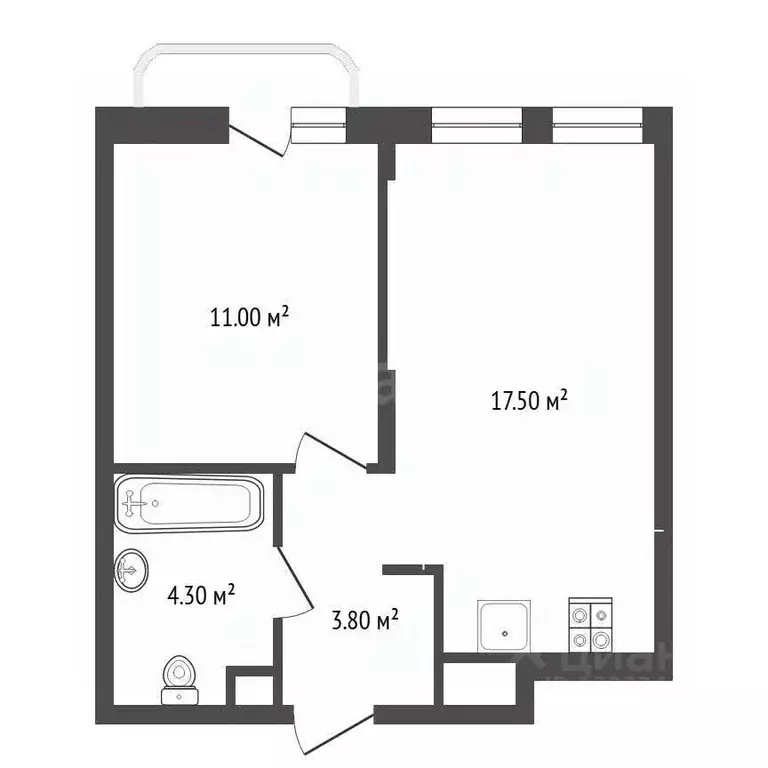 1-к кв. Тюменская область, Тюмень ул. Андрея Кореневского, 11 (36.8 м) - Фото 2