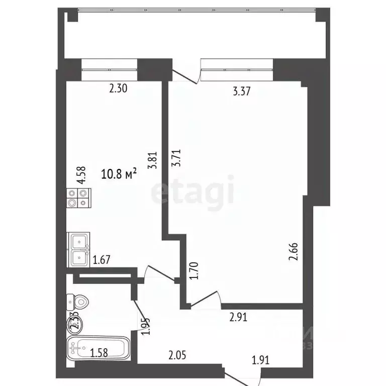 1-к кв. Омская область, Омск ул. Б.Г. Шаронова, 19 (37.5 м) - Фото 1