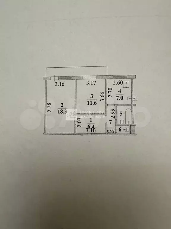 2-к. квартира, 49,6 м, 2/9 эт. - Фото 0