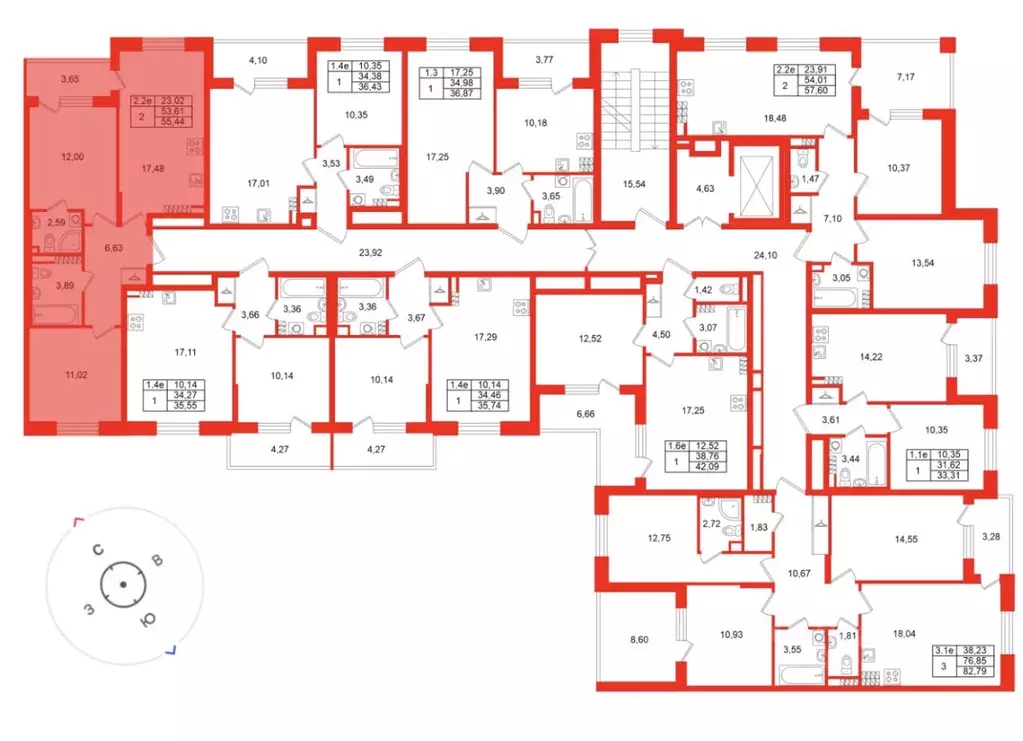 2-к кв. Санкт-Петербург Пулковское ш., 109к3 (53.61 м) - Фото 2