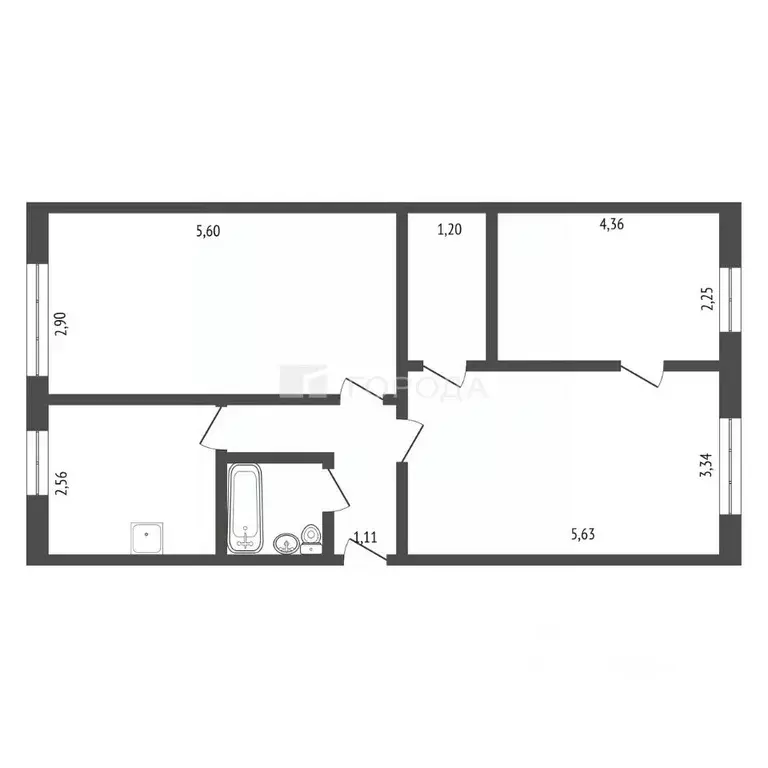 3-к кв. Алтайский край, Барнаул ул. Георгия Исакова, 127 (61.1 м) - Фото 2