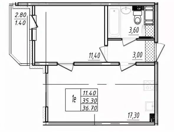 1-к кв. Санкт-Петербург Дальневосточный просп., 39к3 (36.0 м) - Фото 2