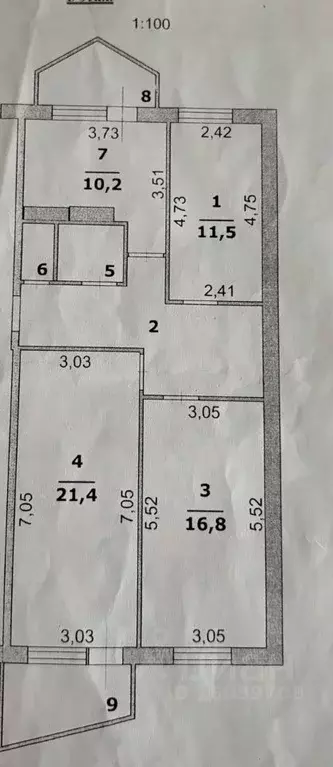 3-к кв. Белгородская область, Белгород Почтовая ул., 74 (80.0 м) - Фото 1