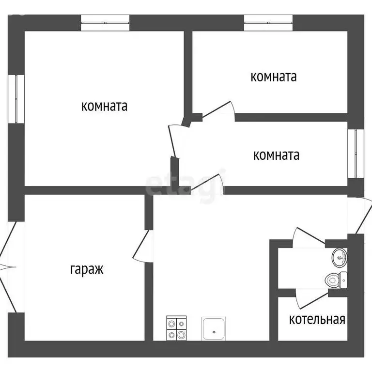 Дом в деревня Синицына, Южная улица (69.3 м) - Фото 1