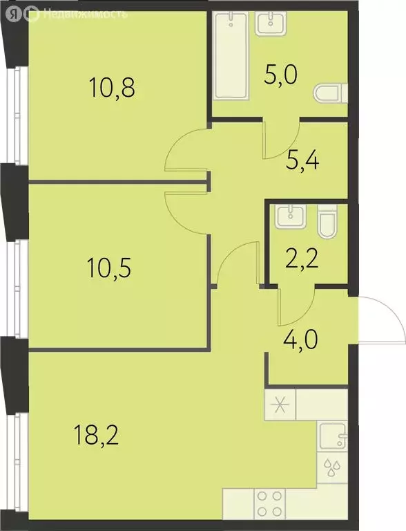2-комнатная квартира: Екатеринбург, улица Краснолесья, 100/4 (55.8 м) - Фото 0