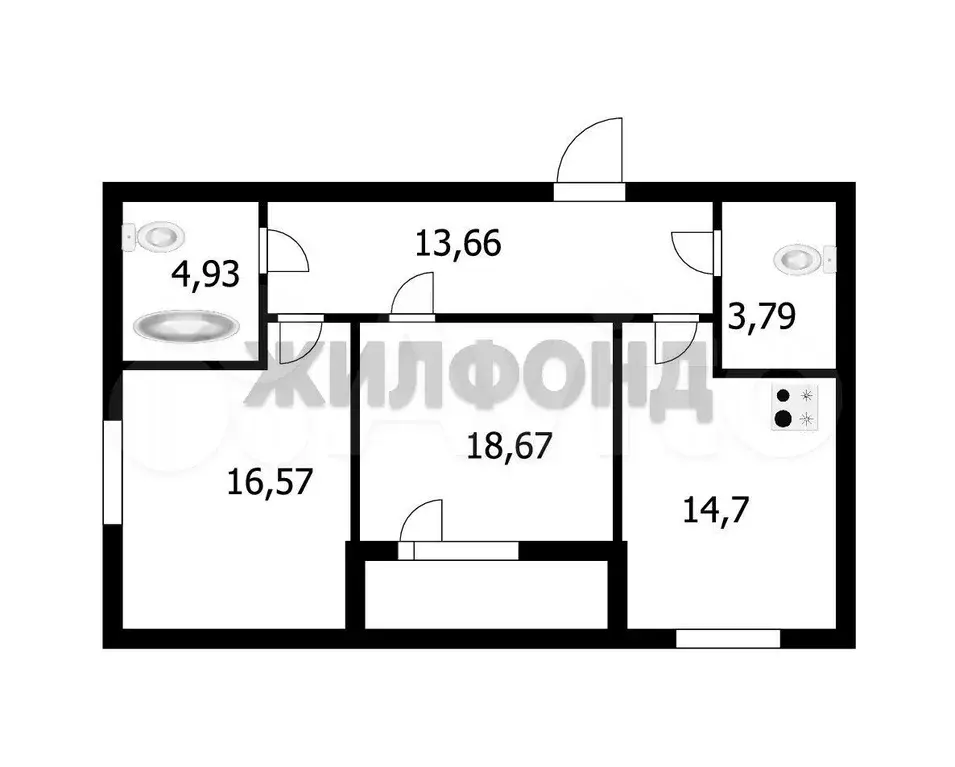 2-к. квартира, 71,5 м, 17/24 эт. - Фото 0