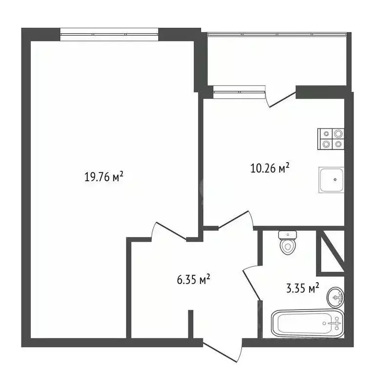 1-к кв. Воронежская область, Воронеж ул. Владимира Невского, 38 (40.3 ... - Фото 2