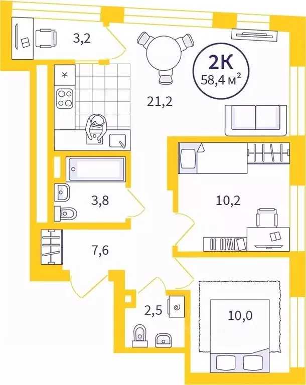 2-к кв. Свердловская область, Екатеринбург ул. Репина, 111 (56.79 м) - Фото 0