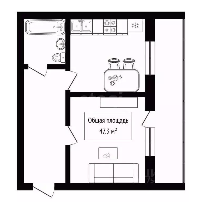 1-к кв. Алтай, Горно-Алтайск ул. Мичурина (47.3 м) - Фото 1