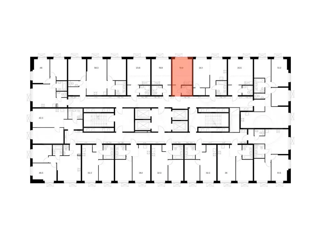 Квартира-студия, 19,9 м, 18/33 эт. - Фото 1